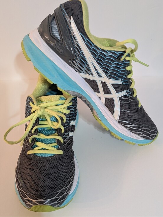 Asics Shoes - ASICS Women’s Athletic Shoes - Gray with Blue & Lime